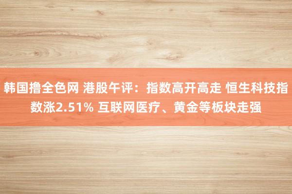 韩国撸全色网 港股午评：指数高开高走 恒生科技指数涨2.51% 互联网医疗、黄金等板块走强